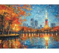 5D DIY Ville Kits de Peinture Diamant, Complète Paysage 2 Diamond Painting pour Adulte Débutants, Loisirs Créatifs Adultes Art du Diamant, Décoration Murale Maison Peinture Diamant 80x100 cm L0Y-1127