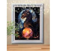 5D Dragon,ChâTeau Peinture Diamant,DIY Diamant Painting Arts Kit,Bricolage Diamond Artisanat Strass Point de Croix Painting pour Enfants,Diamond Painting Adulte pour Maison Décor Cadeau 30x40cm A2030