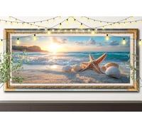 5D Étoile de mer Diamond Painting,DIY Peinture Diamant Adulte 100x250cm,Paysage Broderie Strass Point de Croix,Art Mosaïque Cristal pour Décoration Murale Maison, Puzzle Diamant Cadeau Enfant 61F-9885