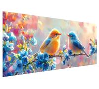 5D Fleur Diamond Painting, 150x60cm Diamond Painting Grand Format Paysage, Peinture Diamant Adulte Enfant Cristal Art Set, DIY Oiseau Broderie Diamond-painting Kit Complet pour Decoration Chambre H-2