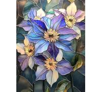 5D Fleur Peinture Diamant Painting Kit, Complet Diamond Painting pour Adulte, DIY Moderne Diamant Kits Peinture Débutants, Diamond Strass Point de Croix Kit pour Décoration Murale Maison 30x40cm A-79