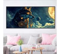 5D Grande Taille Diamond Painting Adulte Loup Peinture Diamant Adulte, DIY Diamant Strass Point de Croix Cristal Painting, Attrape-rêves Cristal Débutant Art Set pour Décoration 60 x 120 cm C-1941