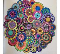 5D Kit de Peinture Diamant Fleur de mandala multicolore DIY Broderie Diamant Kit Complet Adulte Enfants Grand Format Diamond Painting Point de Croix Artisanat Décor à La Maison Square Drill 30X40cm