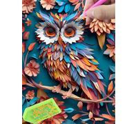 5D La Chouette Diamond Painting, Peinture Diamant Adulte, DIY Broderie Diamant Strass Cristal Point de Croix Painting pour Adultes, Enfants, Festivals, Murale Cadeau Décoration Intérieur 30x40cm O-306