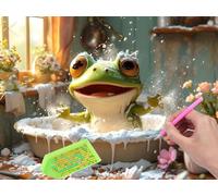 5D La grenouille Diamond Painting, Peinture Diamant Adulte, DIY Broderie Diamant Strass Cristal Point de Croix Painting pour Adultes, Enfants, Murale Cadeau Décoration Intérieur 50x70cm O-742