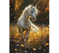 5D La Licorne Peinture Diamant Painting Kit, DIY Lumière Des Étoiles Artistiques Art du Diamant Complet Kits, Diamond Art Kits Strass Point de Croix Painting Adultes Débutants Halloween 60x80cm y0l890