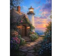 5D Le Chalet Peinture Diamant Painting Kit, DIY La Tour De Guet. Activité Manuelle Adulte Diamant Complet Kits, Diamond Art Kits Strass Point de Croix Painting pour Adultes Décor 90x120cm W0J-291