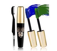 5D Mascara Volume et Longueur, Bleu et Vert Mascara Extensions de Cils Effet Volume, Waterproof et Longue Tenue avec Définition Précise, Not Blooming Lashes Long Thick Curling, Maquillage pour Femmes