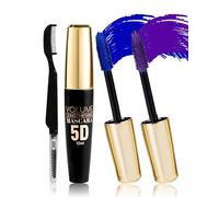 5D Mascara Volume et Longueur, Bleu et Violet Mascara Extension de Cils Effet Volume,Waterproof et Longue Tenue avec Définition Précise, Not Blooming Lashes Thick Curling Maquillage pour Femmes