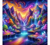 5D Montagnes colorées Diamond Painting pour Adultes DIY carré Broderie Diamant Kit Complet,Pays des merveilles Art du Diamant Peinture Strass Point de Croix Painting pour Maison Murale Décor 20x20 cm