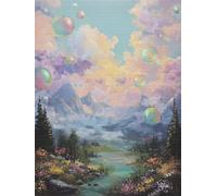 5D Montagnes de rêve Diamond Painting, DIY Diamant Painting Kit Complet, Bricolage Artisanat Broderie Point de Croix Adultes Enfants Peinture Kit, Convient La Décoration Murale Maison 60x80cm F-717