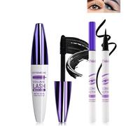 5D Noir Black Mascara et Eyeliner Liquide Set,Waterproof Volume pour Femmes