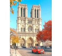 5D Notre Dame de Paris Diamond Painting, Adulte Diy Créatifs Peintures Arts Diamond Painting Avec Accessoires, Strass Point de Croix Cristal Painting pour Wanddekoration Round Drill 40x50cm F0109