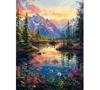 5D paysage Diamond Painting Adulte, Peinture Diamant paysage Broderie Diamant Kit Complet,DIY Broderie Diamant Grand Format Point de Croix Diamond-Painting,pour Maison Murale Décoration 40x50cm S2-126