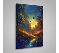 5D Paysage Diamond Painting Kits, DIY Papillon Peinture Diamant Adulte, Broderie Diamant Strass Cristal Point de Croix Painting pour Adultes, Enfants, Murale Cadeau Décoration 20x30cm PjY3186 A-C