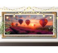 5D Paysages Diamond Painting,DIY Peinture Diamant Adulte 30x90cm,Montgolfière Broderie Strass Point de Croix,Art Mosaïque Cristal pour Décoration Murale Maison, Puzzle Diamant Cadeau Enfant 61F-9378