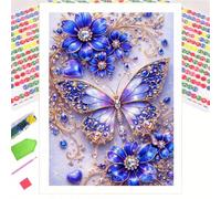 5D Peinture de diamant DIY, diamant rond complet facile à utiliser, style floral. Soulagement du stress fait main, le produit fini peut être utilisé comme décoration murale de la maison, un cadeau réf