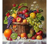 5D Peinture de diamant mosaïque créative à motif de fruits multiples sans cadre, entièrement en diamant synthétique, artisanat DIY, décoration d'intérieur, cadeau de loisirs pour adultes et débutants,