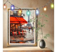 5D Peinture Diamant Adulte,Café,Tour Diamond Painting grand format (50x70cm),DIY Kits de Painting Diamant Artisanat Strass Dessin pour Débutants,Diamant Mosaïque Painting pour Maison Decor 59N-3654