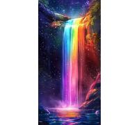 5D Peinture Diamant Adulte, Cascade Rainbow Diamond Painting Complet Cristal Diamant Kit Enfants, DIY Strass Point de Croix Painting pour Murale Décoration Artisanat Décor À La Maison 30x40cm F641