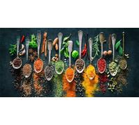 5D Peinture Diamant Adulte Cuisine épice Diamond Painting Kit Complet, DIY Diamand Art Set Strass Point de Croix Peinture Diamant, Puzzle Stitch Broderie Diamant pour Murale Décoration 40x80cm Y2331