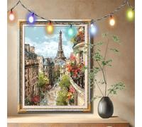 5D Peinture Diamant Adulte,Paysage,Tour Diamond Painting grand (120x160cm),DIY Kits de Painting Diamant Artisanat Strass Dessin pour Débutants,Diamant Mosaïque Painting pour Maison Decor 59N-3620