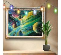 5D Peinture Diamant Adulte,Planète,Galaxie Diamond Painting grand (90x70cm),DIY Kits de Painting Diamant Artisanat Strass Dessin pour Débutants,Diamant Mosaïque Painting pour Maison Decor 511N-9376