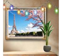 5D Peinture Diamant Adulte,Tour Eiffel,Paysage Diamond Painting grand 80x60cm,DIY Kits de Painting Diamant Artisanat Strass Dessin pour Débutants,Diamant Mosaïque Painting pour Maison Decor 511N-5175