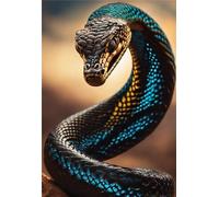 5D Peinture Diamant Animal Serpent Diamond Painting Kit Broderie Tableau Perle Diamant Painting, DIY Grand Format Mosaïque Point de Croix Loisirs Créatifs Adultes Décoration Intérieur 50x70cm I-1773