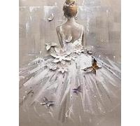 5D Peinture Diamant Danseuse de ballet Diamond Painting Kit Broderie Tableau Perle Diamant Painting, Grand Format Mosaïque Point de Croix Loisirs Créatifs Adultes Décoration Intérieur 40x50cm I-3355