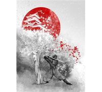 5D Peinture Diamant Japon Samouraï Diamond Painting Kit Broderie Tableau Perle Diamant Painting, DIY Grand Format Mosaïque Point de Croix Loisirs Créatifs Adultes Décoration Intérieur 20x30cm I-8945