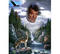 5d peinture diamant Loup grande taille kit complet Loup aigle Diamant broderie 5d bricolage Johnny Hallyday diamant peinture mosaïque puzzle image de strass point de croix@40x50cm