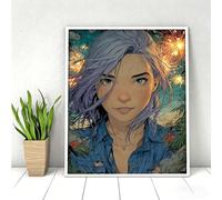 5D Peinture Diamant Painting Kit, Diamond Painting Complet pour Adulte, DIY Abstrait Paysage Art du Diamant Kits, Diamond Strass Point de Croix Peinture Débutants Intérieure Décor 40x50cm PjY11517 D-L