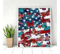 5D Peinture Diamant Painting Kit, Diamond Painting Complet pour Adulte, DIY Animal Papillon Art du Diamant Kits, Diamond Strass Point de Croix Peinture Débutants Intérieure Décor 50x70cm PjY7175 J-Q