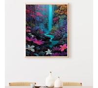 5D Peinture Diamant Painting Kit, Diamond Painting Complet pour Adulte, DIY Automne Fleur Art du Diamant Kits, Diamond Strass Point de Croix Peinture Intérieure Maison Décor 50x70cm PjY8178 P-D