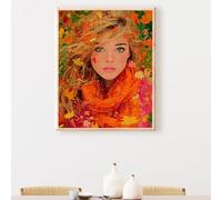 5D Peinture Diamant Painting Kit, Diamond Painting Complet pour Adulte, DIY Femme Feuilles Art du Diamant Kits, Diamond Strass Point de Croix Peinture Intérieure Maison Décor 90x120cm PjY4544 4-M