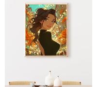 5D Peinture Diamant Painting Kit, Diamond Painting Complet pour Adulte, DIY Femme Mignon Art du Diamant Kits, Diamond Strass Point de Croix Peinture Intérieure Maison Décor 90x120cm PjY7984 F-K