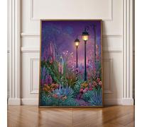 5D Peinture Diamant Painting Kit, Diamond Painting Complet pour Adulte, DIY Fleur éClairage Public Art du Diamant Kits, Diamond Strass Point de Croix Peinture Débutants (40x50cm) PjY4234 Q-5