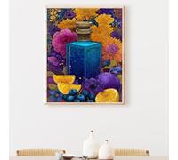 5D Peinture Diamant Painting Kit, Diamond Painting Complet pour Adulte, DIY Fleurs Fruit Art du Diamant Kits, Diamond Strass Point de Croix Peinture Intérieure Maison Décor, Cadeau 40x50 cm PjY710 Z-H