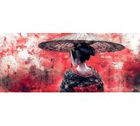 5D Peinture Diamant Painting Kit, Diamond Painting Complet pour Adulte, DIY Geisha japonaise Art du Diamant Kits, Diamond Strass Point de Croix Peinture Débutants Intérieure Maison Décor 80x190cm b630