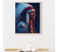 5D Peinture Diamant Painting Kit, Diamond Painting Complet pour Adulte, DIY Indien Homme Art du Diamant Kits, Diamond Strass Point de Croix Peinture Intérieure Maison Décor 100 x 135 cm PjY6418 B-2