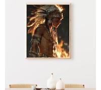 5D Peinture Diamant Painting Kit, Diamond Painting Complet pour Adulte, DIY Indien Homme Art du Diamant Kits, Diamond Strass Point de Croix Peinture Intérieure Maison Décor 30 x 40 cm PjY4912 4-9