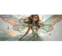 5D Peinture Diamant Painting Kit, Diamond Painting Complet pour Adulte, DIY La fée papillon Art du Diamant Kits, Diamond Strass Point de Croix Peinture Débutants Intérieure Maison Décor 50x120cm b-318