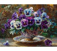 5D Peinture Diamant Painting Kit, DIY Fleur Diamond Painting Adulte, Peinture Diamant Pot à fleurs Diamond Art Strass Point de Croix Broderie pour Adultes Artisanat Maison Décor 60x80 cm H-1301