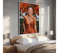 5D Peinture Diamant Painting Kits Adulte, Feuilles Femme Diamond Painting Broderie Kit Complet, DIY Crystal Point de Croix Artisanat Noël Maison Murale Decor pour Femmes 100 x 135 cm PjY122 Y-X