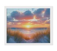 5D Peinture Diamant Painting Kits Adulte, Roseau du soleil couchant Diamond Painting Broderie Kit Complet, DIY Crystal Point de Croix Artisanat Noël Maison Murale Decor, Cadeaux 100x150cm C-906