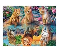 5D Peinture Diamant pour Enfants et Adultes Kits Complets Chat Lion Tigre Diamond Painting Diamant Complet Point de Croix Kits Arts Craft pour la Décoration Murale à la Maison Square Drill 80x120cm