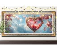 5D Pendentif Diamond Painting,DIY Peinture Diamant Adulte 100x250cm,Paysage Broderie Strass Point de Croix,Art Mosaïque Cristal pour Décoration Murale Maison, Puzzle Diamant Cadeau Enfant 61F-8400