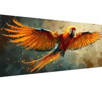 5D Perroquet Diamond Painting, animal Peinture Diamant Adulte, Peinture Diamant Artisanat Strass Point de Croix Broderie Diamant Kit Complet, Broderie Diamant pour Décoration Intérieur 150x70cm I_5