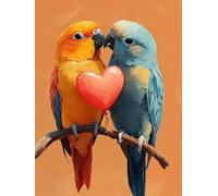 5D Perroquet Peinture Diamant Painting Kit Complet, DIY Diamond Painting Amour Peinture Diamant, Activité Manuelle Adulte, Diamond Art Kits pour Adultes Débutants, Maison Décor 50 x 70 cm YI-592